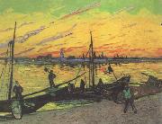 Vincent Van Gogh Coal Barges (nn04) France oil painting artist